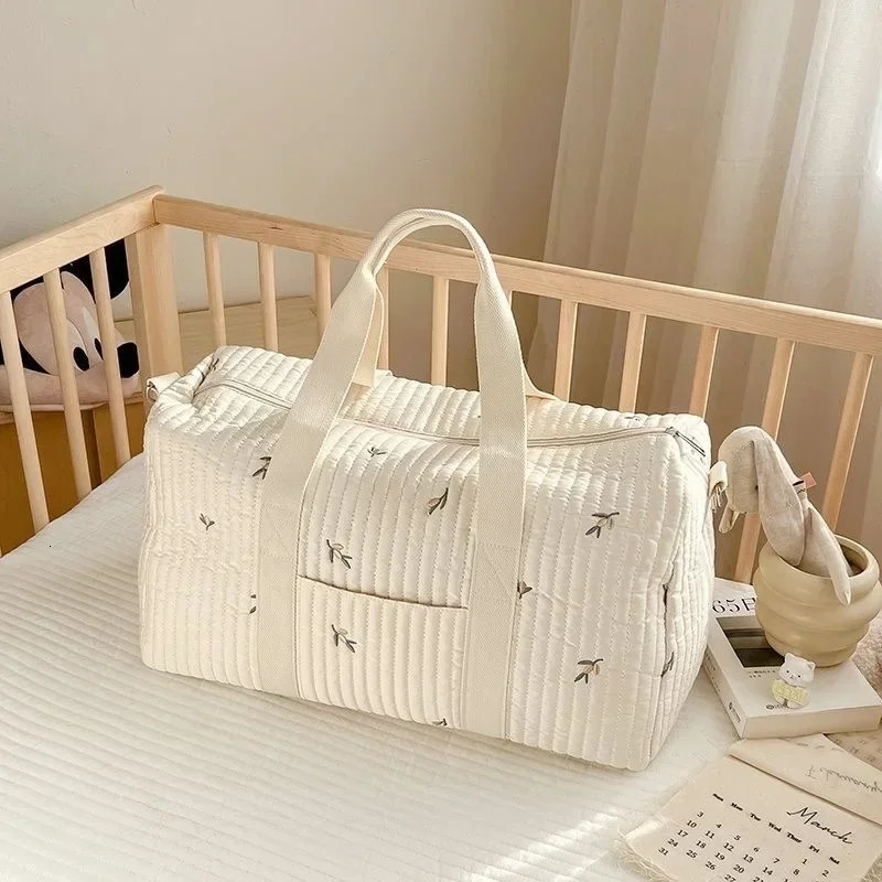 Embroidered Mom Bag Storage Bag Large Capacity Mommy Travel Bag Fashion Multi-functional Handbag Lightweight Diagonal 250218