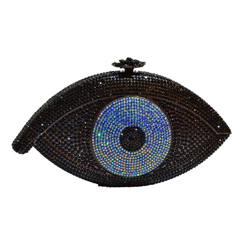 KHNMEET Evil eye Women clutch sier evening femme pochette bag Crystal day Clutch bg party purse SC023