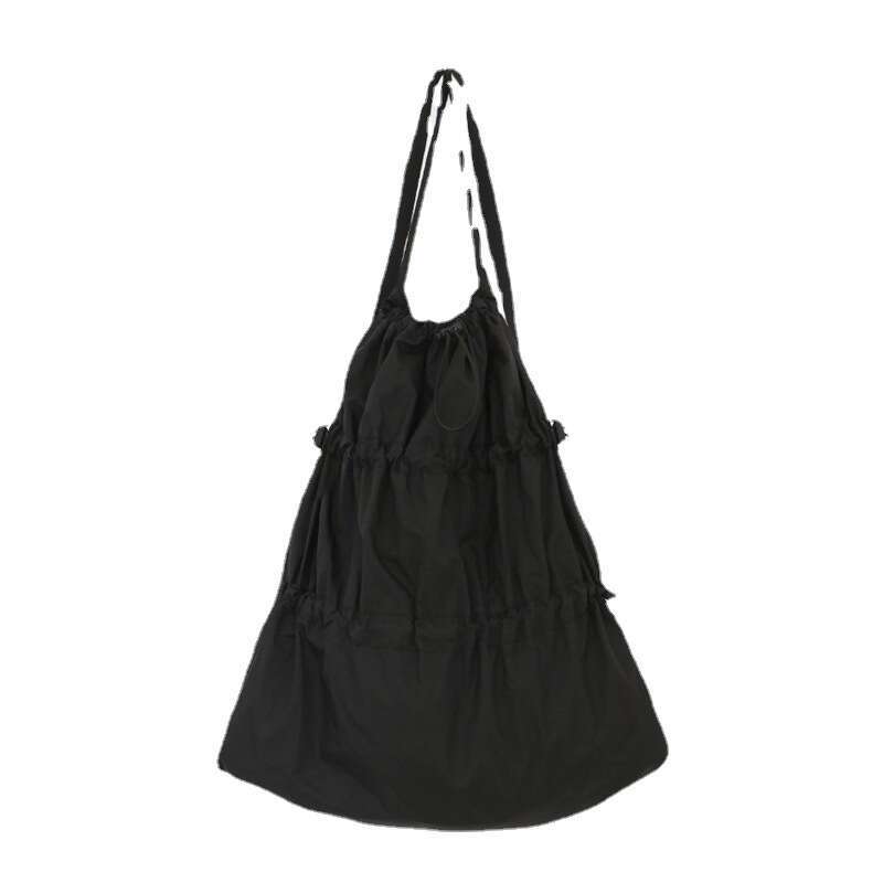 New Korean Summer Waterproof Nylon Large Capacity Drawstring Backpack Lightweight Wrinkled Casual Men's And Women's Backpacks