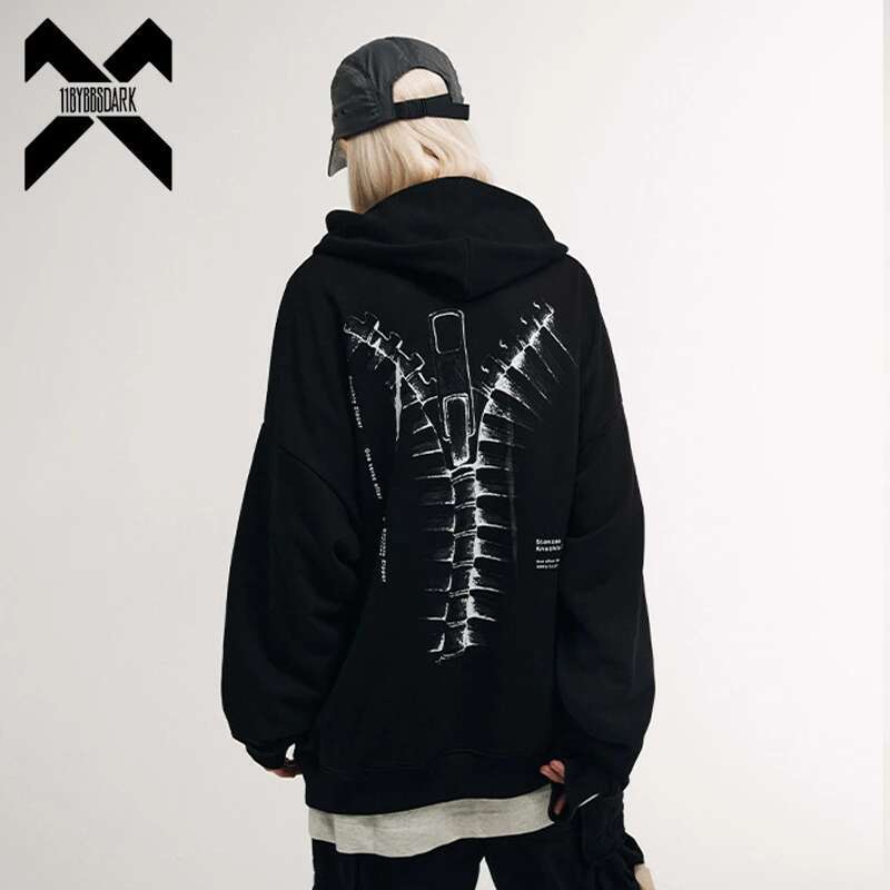 11 BYBB'S DARK Loose Oversized Hoodie Sweatshirt 2021 Autumn Black Pullover Men Haruku Hoodies Hip Hop Streetwear WB306