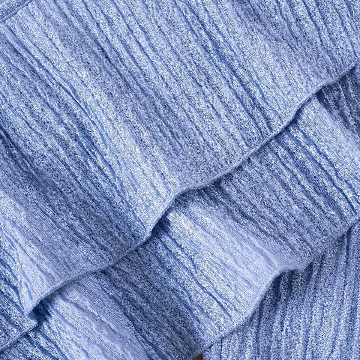 Girls Sweet Set Solid Color Double Layer Wave Edge Suspender Top+Slim Fit Pants 2-piece Set Summer Vacation Travel Set W250218