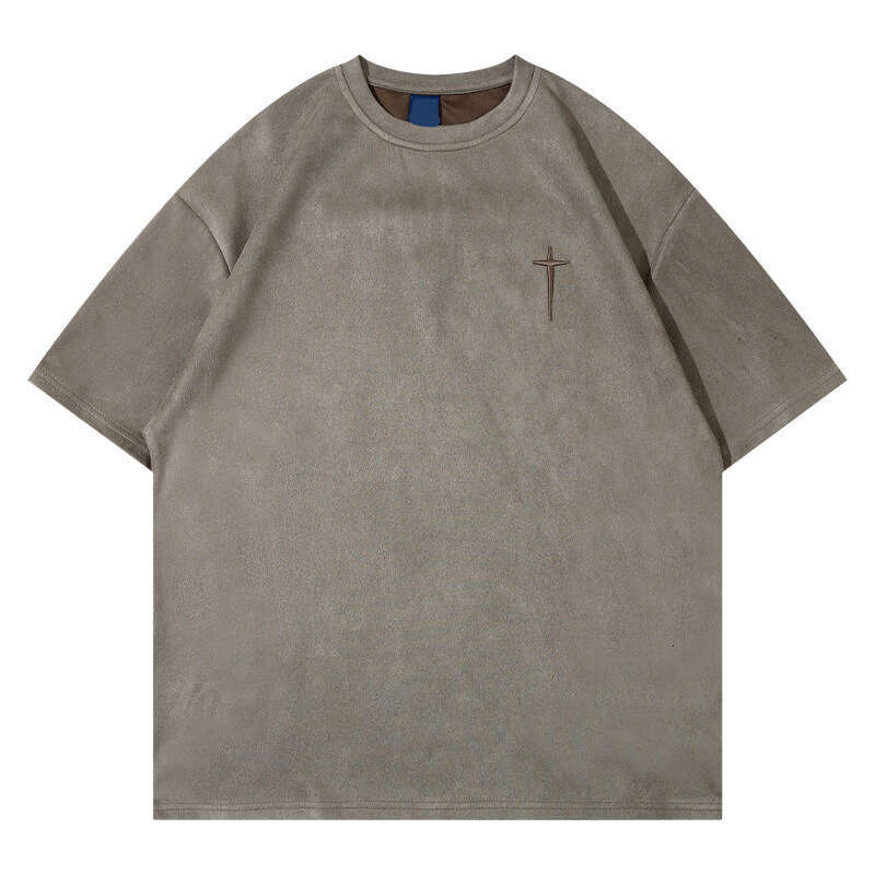 YPRS American high street basic style suede solid color short sleeved T-shirt men's and women's summer loose top