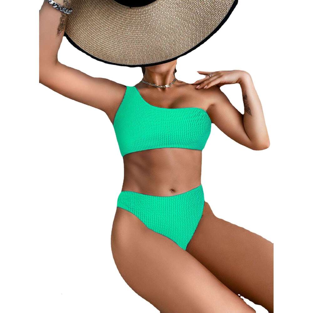 2025 New Solid Snake Cloth Single Shoulder High Waist Bikini Sexy Swimwear for Women Women Swimsuit Beach Cover Up Designer Swimwear New Arrival New P