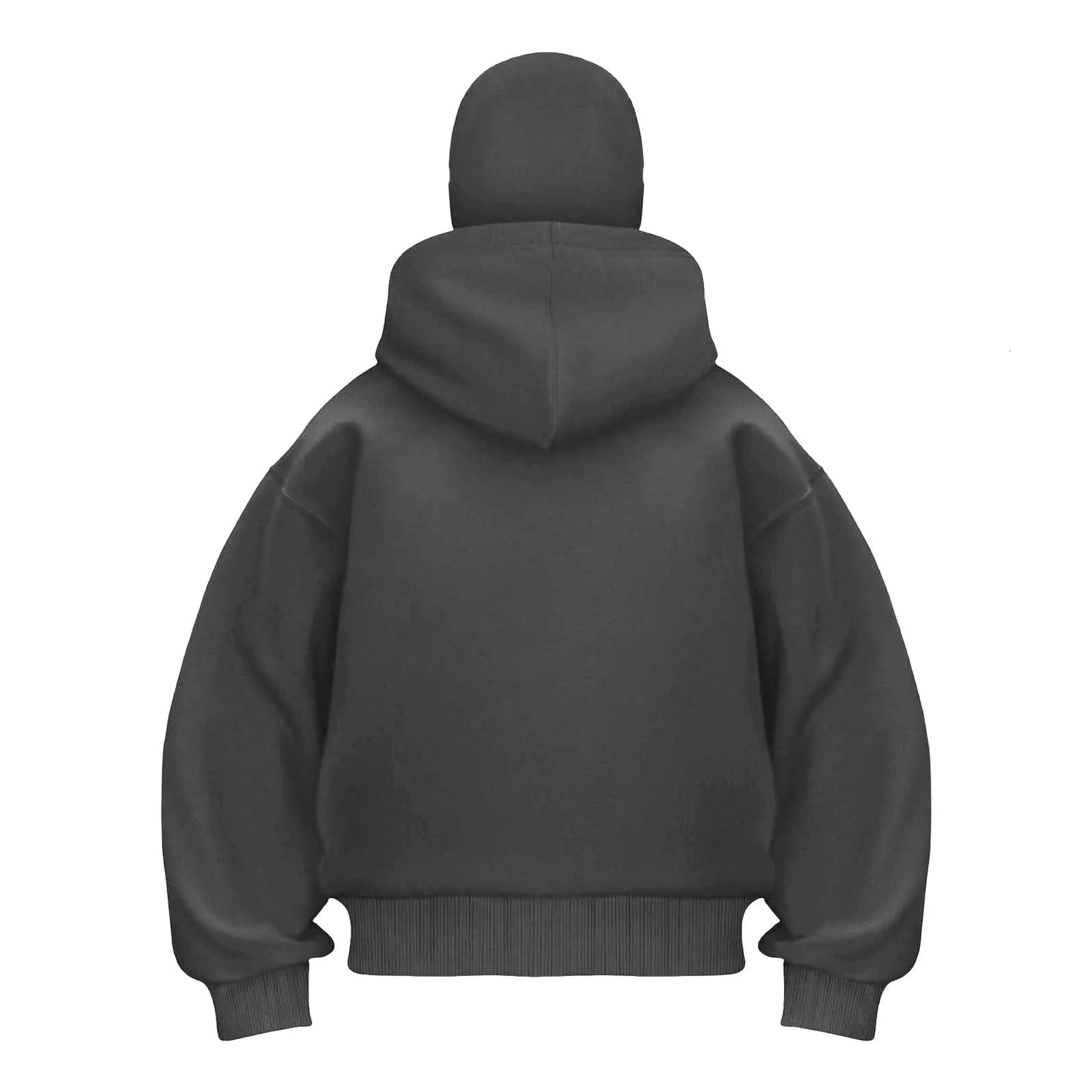 Personality Hoodie Mens Solid Color Long Sleeve Hooded Sweatshirt Cropped Jacket Double Hat Couple Cotton Hood Clothes 250214