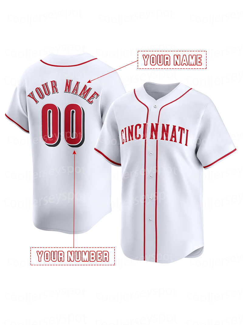 Personalized Custom 44 Reds Elly De La Cruz Baseball Jerseys Tyler Stephenson Hunter Greene Spencer Steer CincinnatiJerseys Any Name Number Mens Women