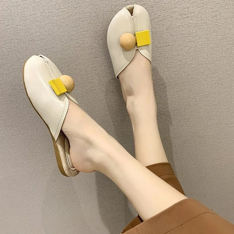 2025 Fashion Flat Beach Slides Summer Slippers Women Shoes Woman Mules Fish Mouth Comfortable Cover Toe Ladies Shoes 250217