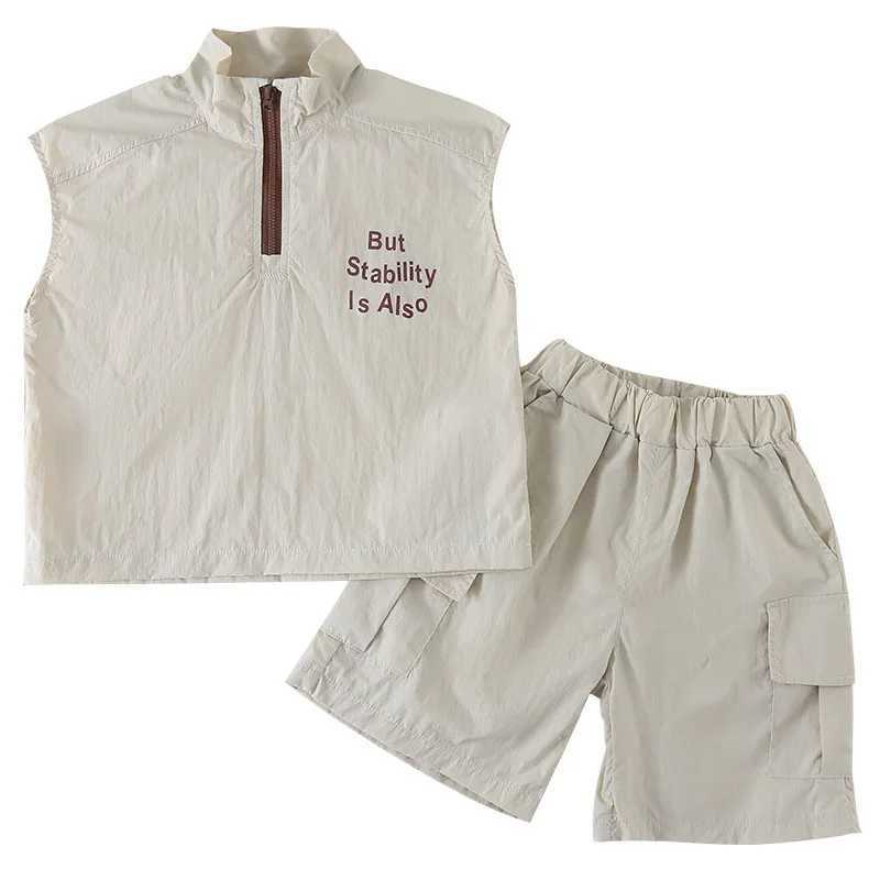 MILANCEL New Summer Kids Clothes Suit Children Simple Sleeveless Vest + Shorts Set Boys Thin Sle Outfit 2PCS W250218