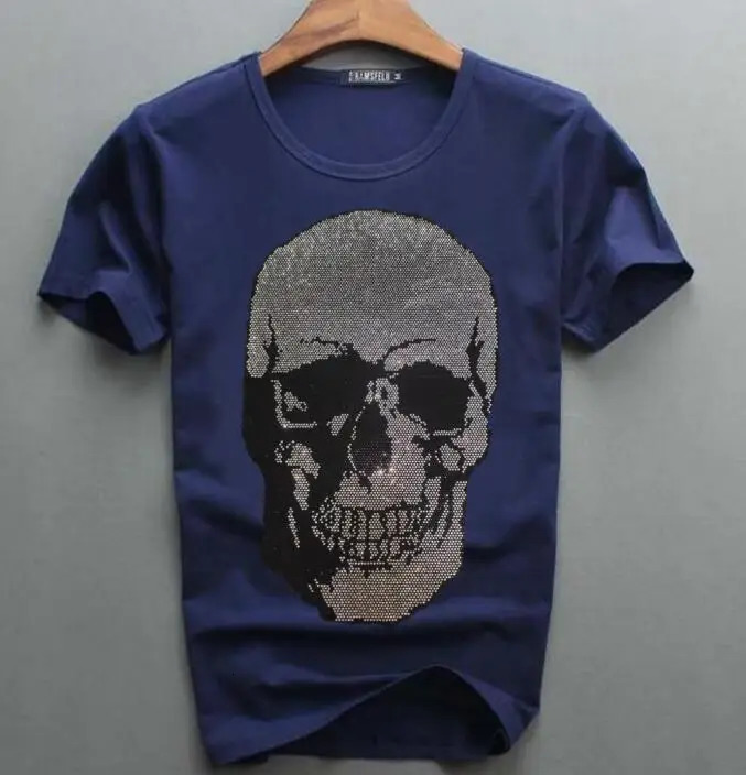 S-6XL Anime Graphic Men Dress TShirts Rhinestones Man Summer Fashion T-Shirts Streetwear Mens Clothing 250217