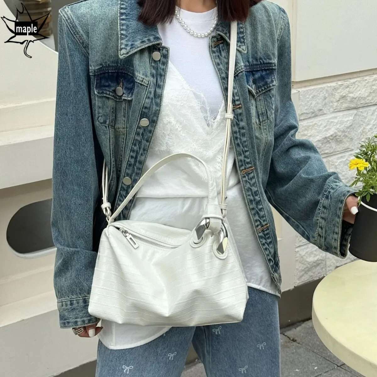 Ins Chic Sier Gold Color Designer Bowg Tote Genuine Cow Leather Women's Shoulder Bag High Quality Autumn Office Handbag