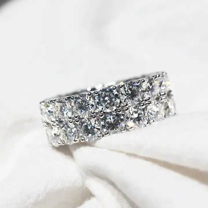 High Quality Custom 10K Solid Gold Diamond Ring Hip Hop Iced Out Moissanite Classic Rings