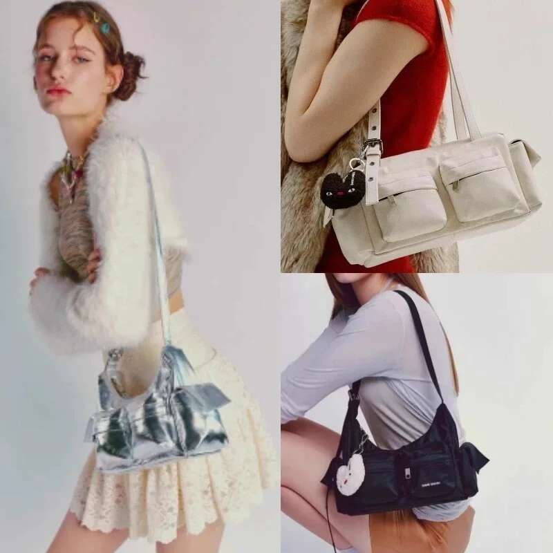 Mulitpockets Korean Brand Handbags Letter Printed Fashion Shoulder Two Sized Classic Crossbody Casual Bags For Women