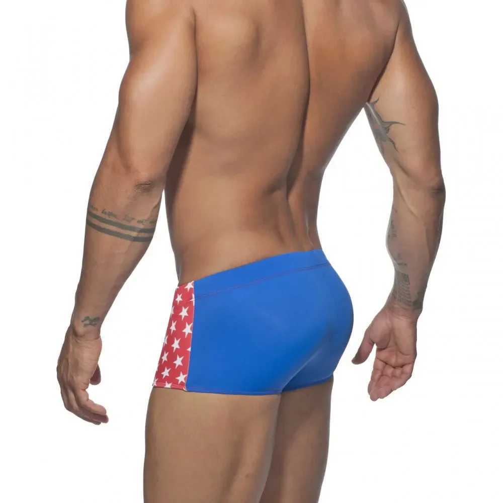 Sexy Push Up Swimwear Men Star Low Rise Swimming Boxer Briefs Beach Short Surf Beach Jammer Surfing Trunks Beach Wear Swimsuit M250218