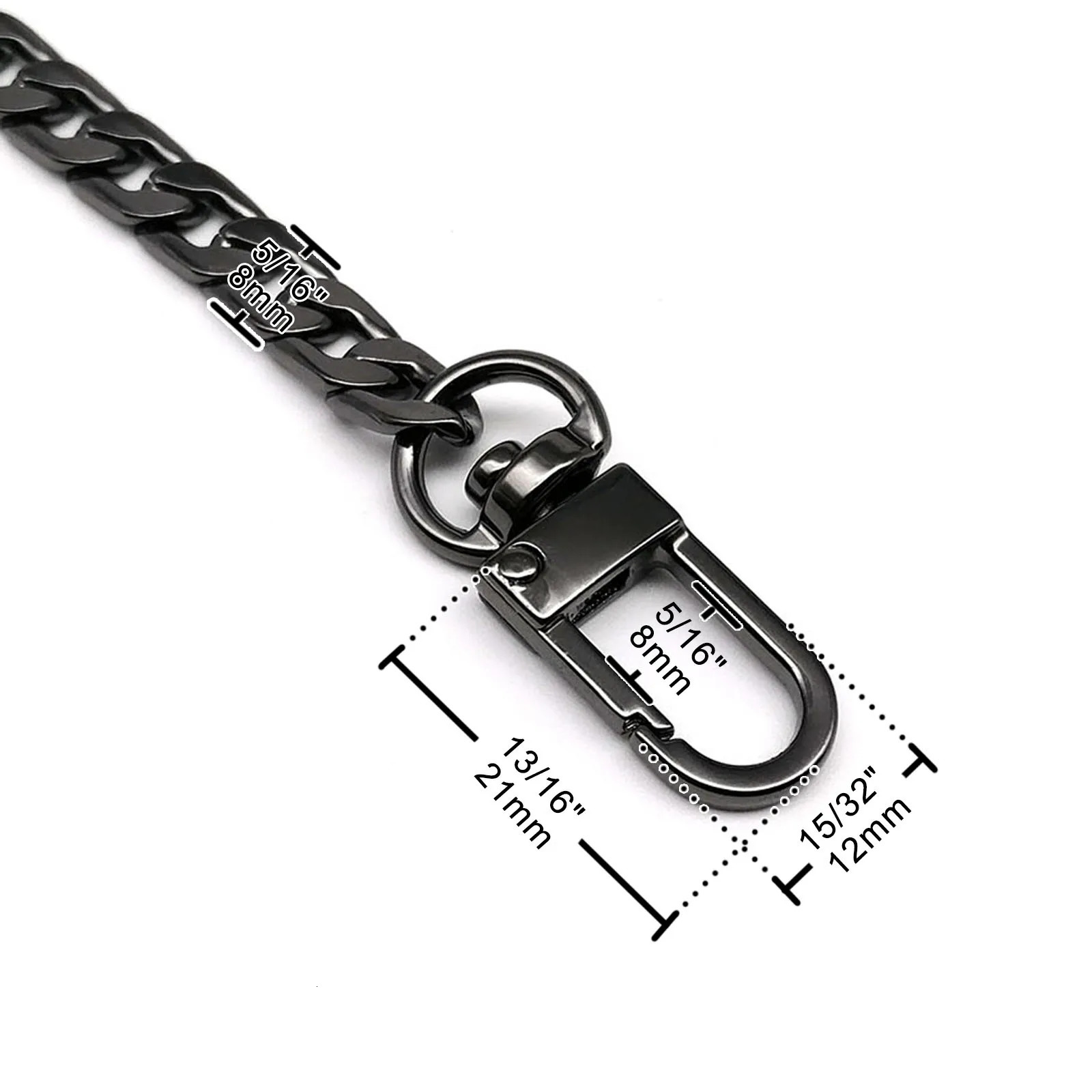 High quality 406080100120cm double button buckle clip handbag wallet chain leather bag with handle shoulder replacement DIY repair 250213