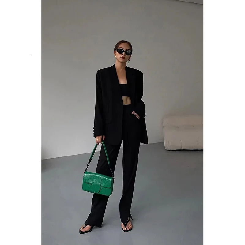 Womens Blazer Coat Spring Autumn Korean Version Retro Style Suit Jacket Temperament Trend Appear Thin Female Top 250213