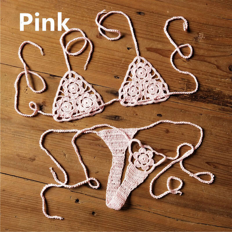 Handmade Crochet Mini Bikini Set, Beach Micro Swimsuit, Sexy Sunbathing Swimsuit Women Swimsuit Luxury Swimsuit Designer Bikini Skimss New Arrival New