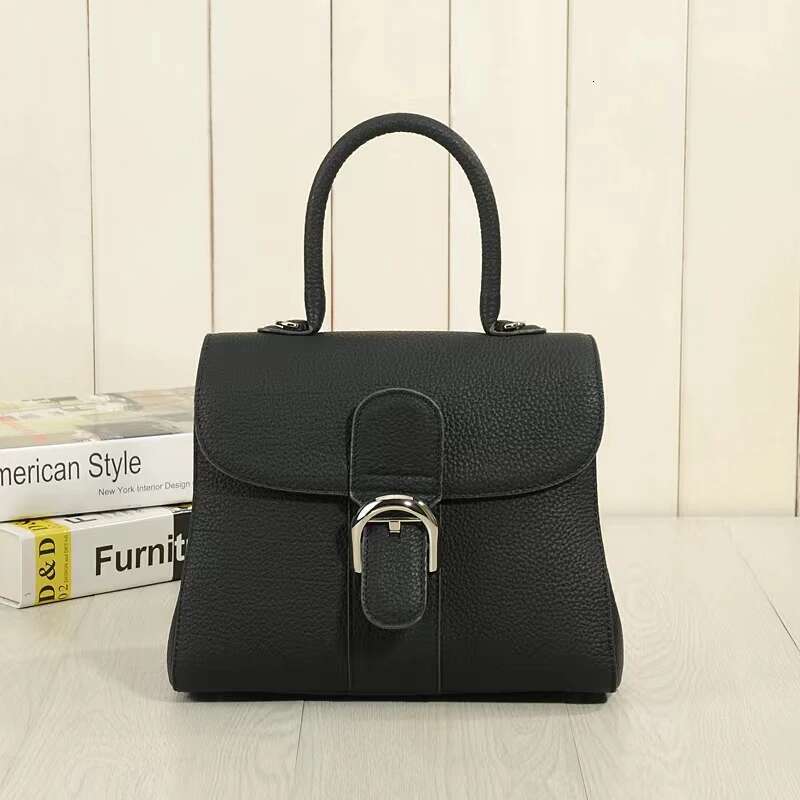 100% Genuine Leather Handbag For Women 2023 Designer Fashion Retro One Shoulder Ladies Top-Handle Bag