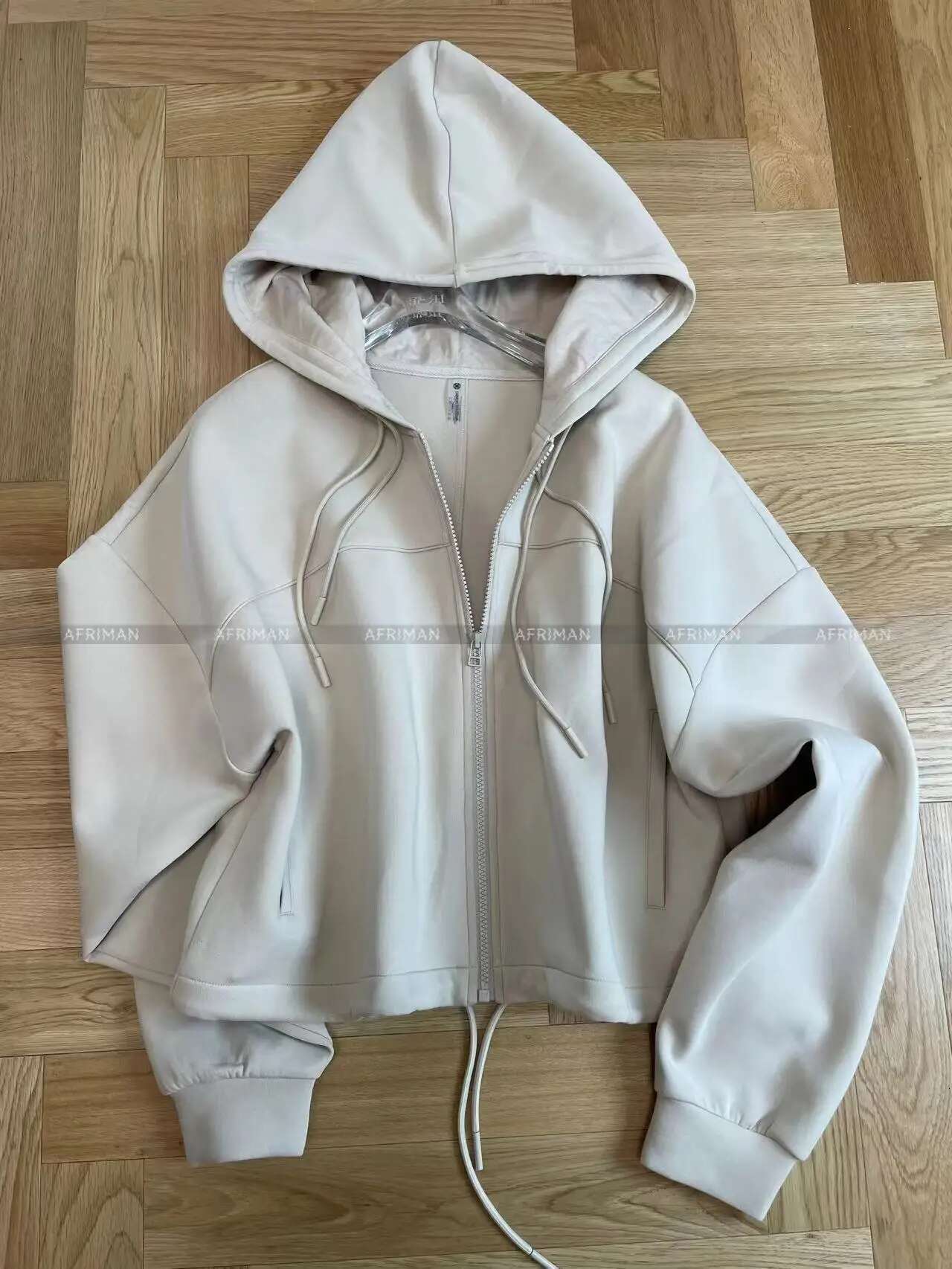 Women Sporty Style Short Cotton Hooded Hoodies Coat or Wide Leg Long Pants Set