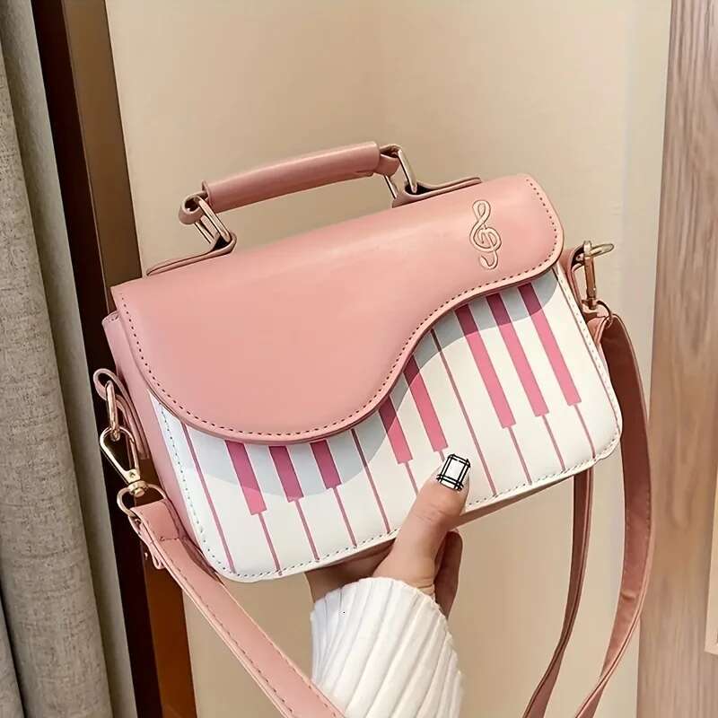 2024 Korean Piano Design Women Shoulder Bags PU Leather Messenger Handbag Fashion Corssbody Bag Pocket Coin Purse Package