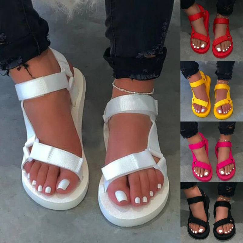 Women Summer Soft Slip Sandals Woman Buckle Strap Foam Sole Durable Sandals Ladies Outdoor Casual Beach Shoes 250217
