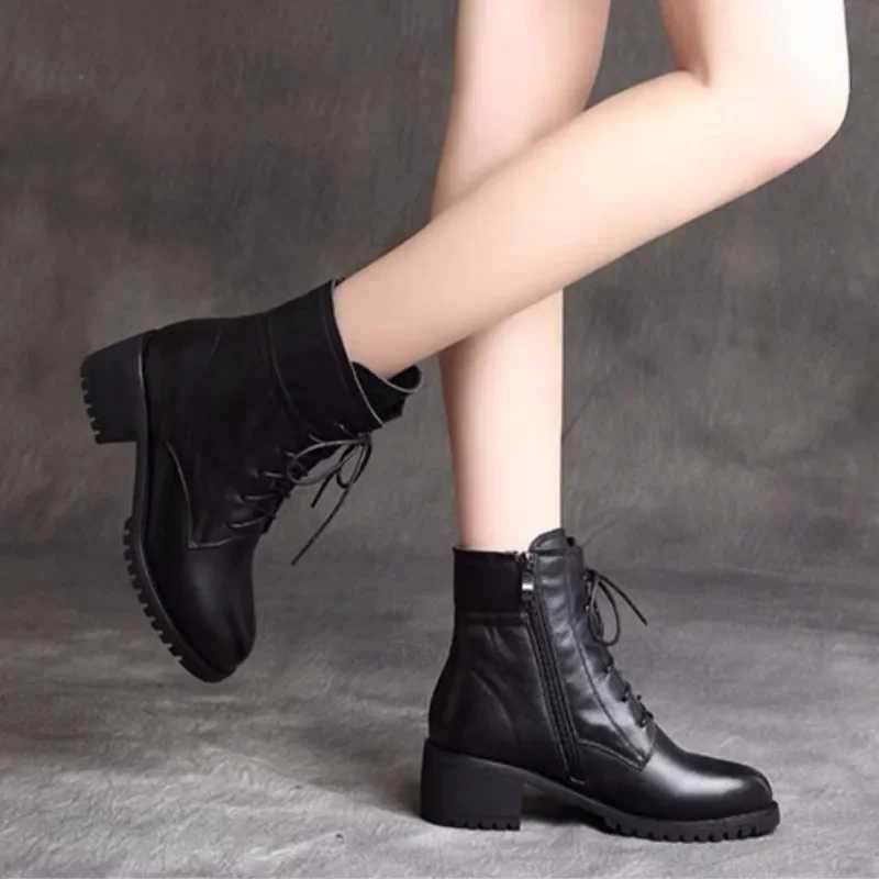 2024 High Quality Ladies Shoes Side Zipper Womens Boots Fi Cross-tied Modern Boots Women Hot Sale Plus Size Ankle BootsXJ250217