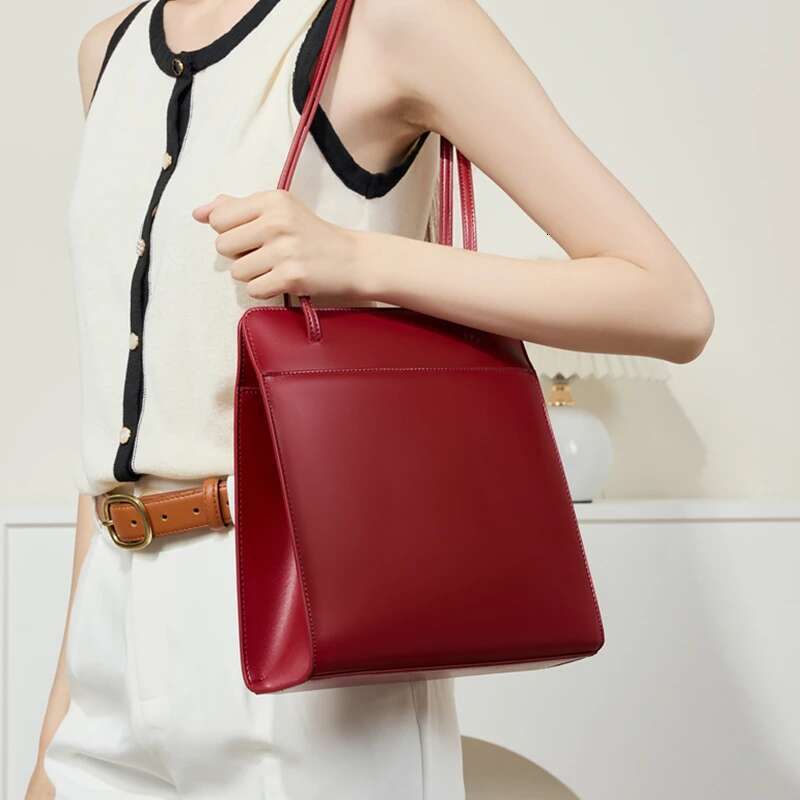 Hifashion Cowhide Genuine Leather Underarm Shoulder Bags For Women 2024 Trend Designer Minimalist Vertical Tote Ladies Handbags