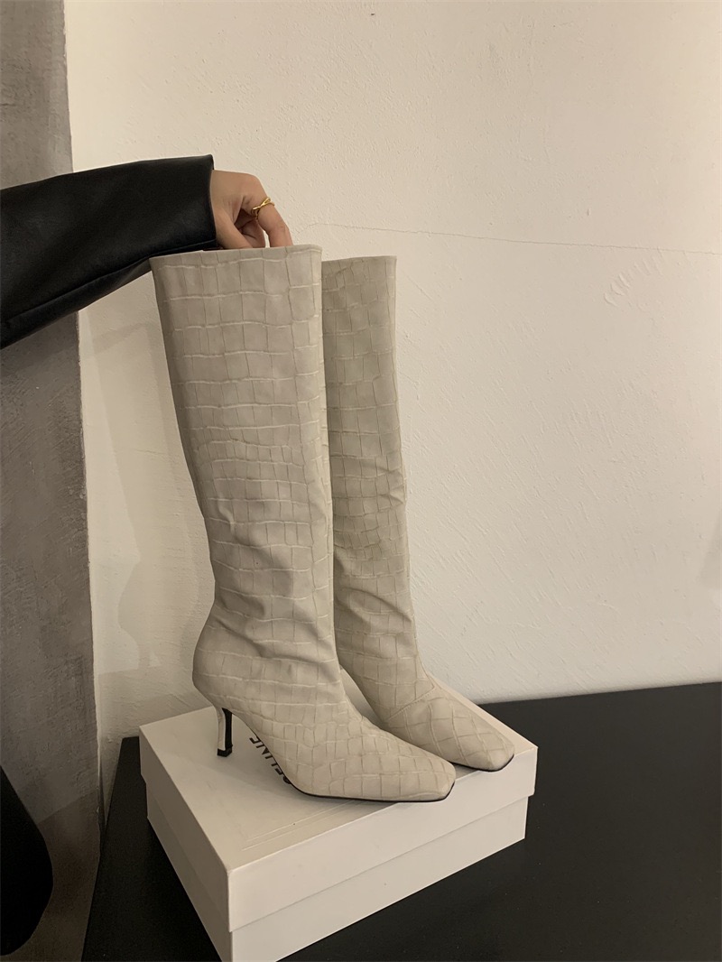 2025 new Eilyken Street Style Pointed Toe Women Knee-High Boots Sexy Slip-On Thin High Heels Shoes Banquet Prom atos De Muje 62c1