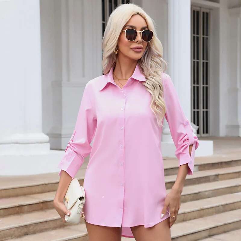 Casual Shirts White Women Sleeve Blouse Office Lady Long Shirt Woman Oversize Blouses OL Female Clothing