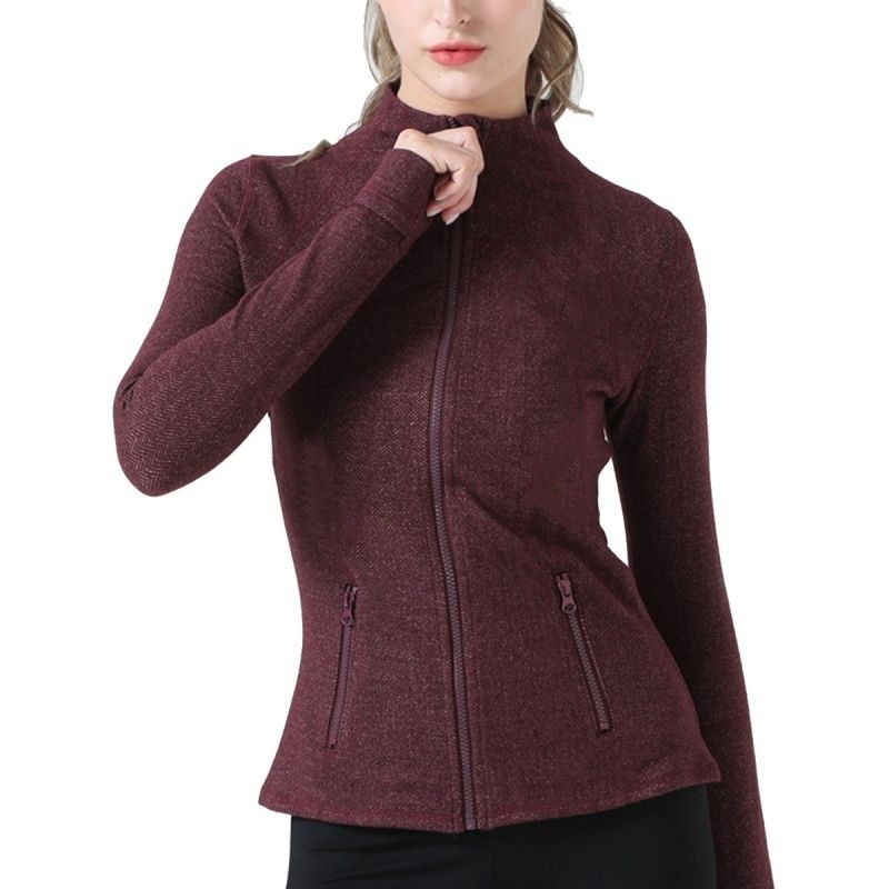 womens gold zipper designer yoga cropped jacket full length activewear coat solid sportswear outerwear gym running lounge wear stretchy comfort fit