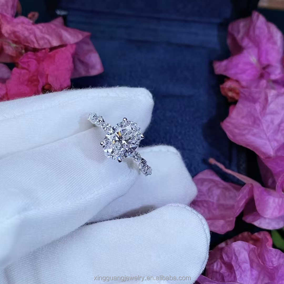 XG factory price Custom lab grow diamond ring 10k 14k 18k solid gold Fine Jewelry rings lab diamond Jewelry