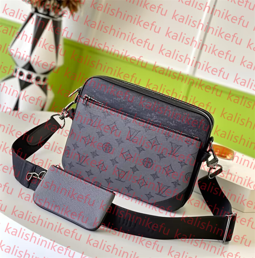 Men Casual desigenr bag Trio messenger bag men Duo shoulder bag mens Outdoor Crossbody Shoulder Bags Genuine Leather Purse Pouch wallet man handbags