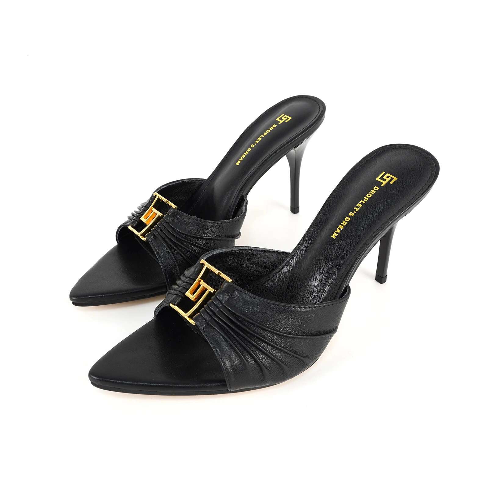 34-44 Plus Size Slippers 9Cm Slim Heel Women's Elegant Pointed Banquet Shoes Urious Leather High Heels