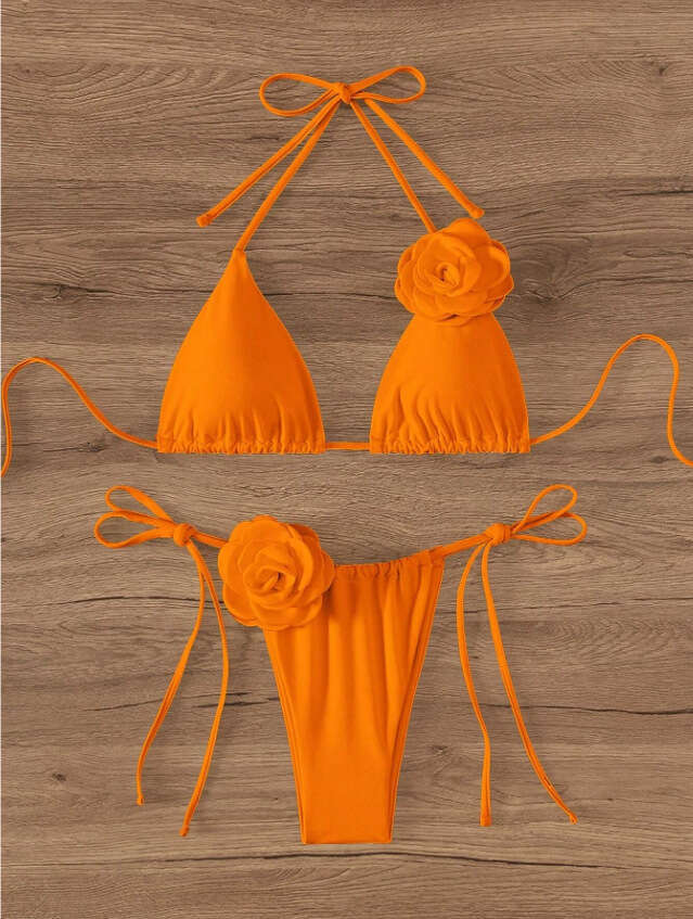 three-dimensional wer swimsuit set fashionable and sexy bikini women's 2025 new casual fashion trend clothing