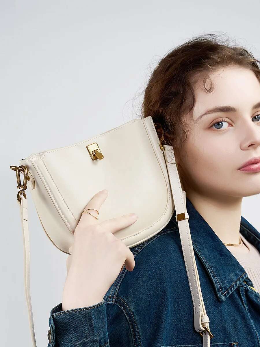 Genuine Leather Woman Cowhide Shoulder Soft Leather Minimalism Bags Womens High Quality 2024 Ladies Crossbody Bag