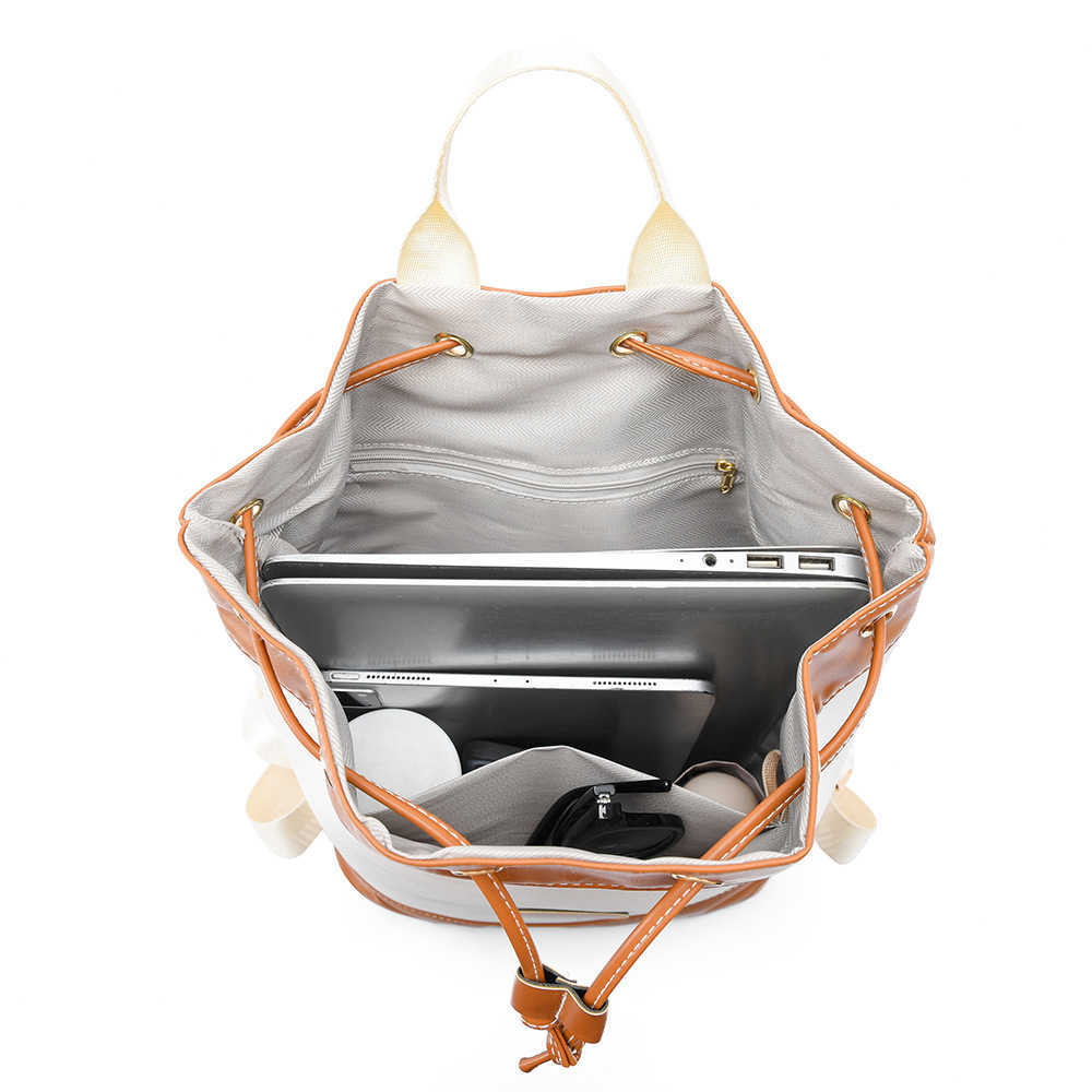 Shoulder Bag New Womens Bag Fashion Splicing Drawstring Contrast Color Large Capacity Bucket Bag Shoulder Bag for Women