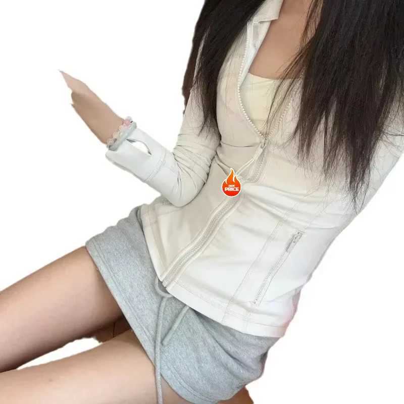 Active Shirts Tees Y2K striped solid color clothes for women autumn slim zipper sports running strt fashion retro tops 2024 hot sale H25218 MMW5