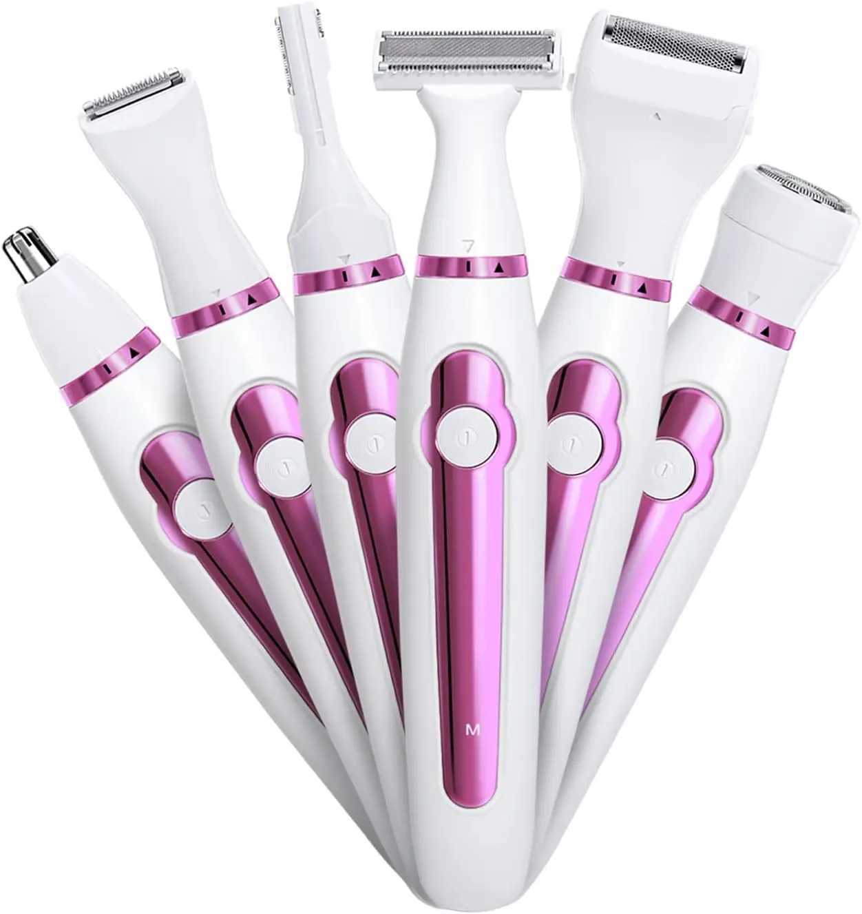 6 In 1 Electric Epilator Hair Shaver Trimmer Painless Cordless Razor For Eyebrow Bikini Leg Under Facial Hair Removal Clipper Z250218