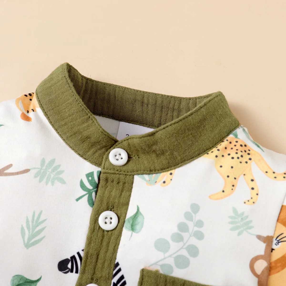 2PCS Baby Boys Summer Fashion 3-24M Cute Animal Printed Gentleman Set for Preschool Baby Boys W250218