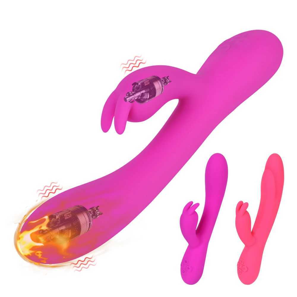 20cm Heated Dildo Rabbit Vibrator For Women Clitoris Nipple Stimulator Vaginal Anal Plug Sex Toys Female Masturbator Erotic ShopXJ250218