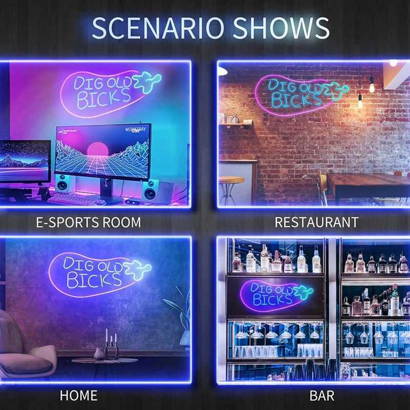 Custom Neon Sign Dig Old Bicks LED Neon Light Restaurant Bar Club Man Cave Wall Decoration Home Room Aesthetic Art Decoration Z250218