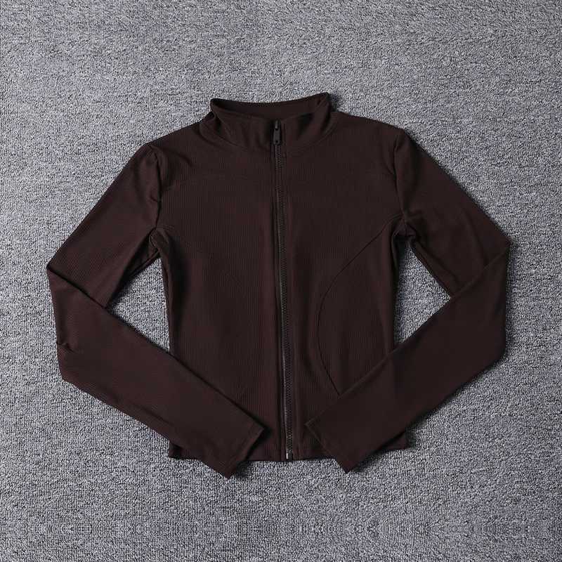 Active Shirts Tees New fashion slim fit womens jacket long Sleve gym breathable exercise top quick drying sports jacket full zipper H25218