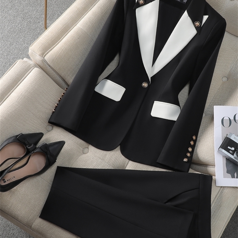 Fashion Red Black Beige Women Pant Suit 2 Piece Set Office Ladies Female Business Work Wear Formal Blazer Jacket 250206