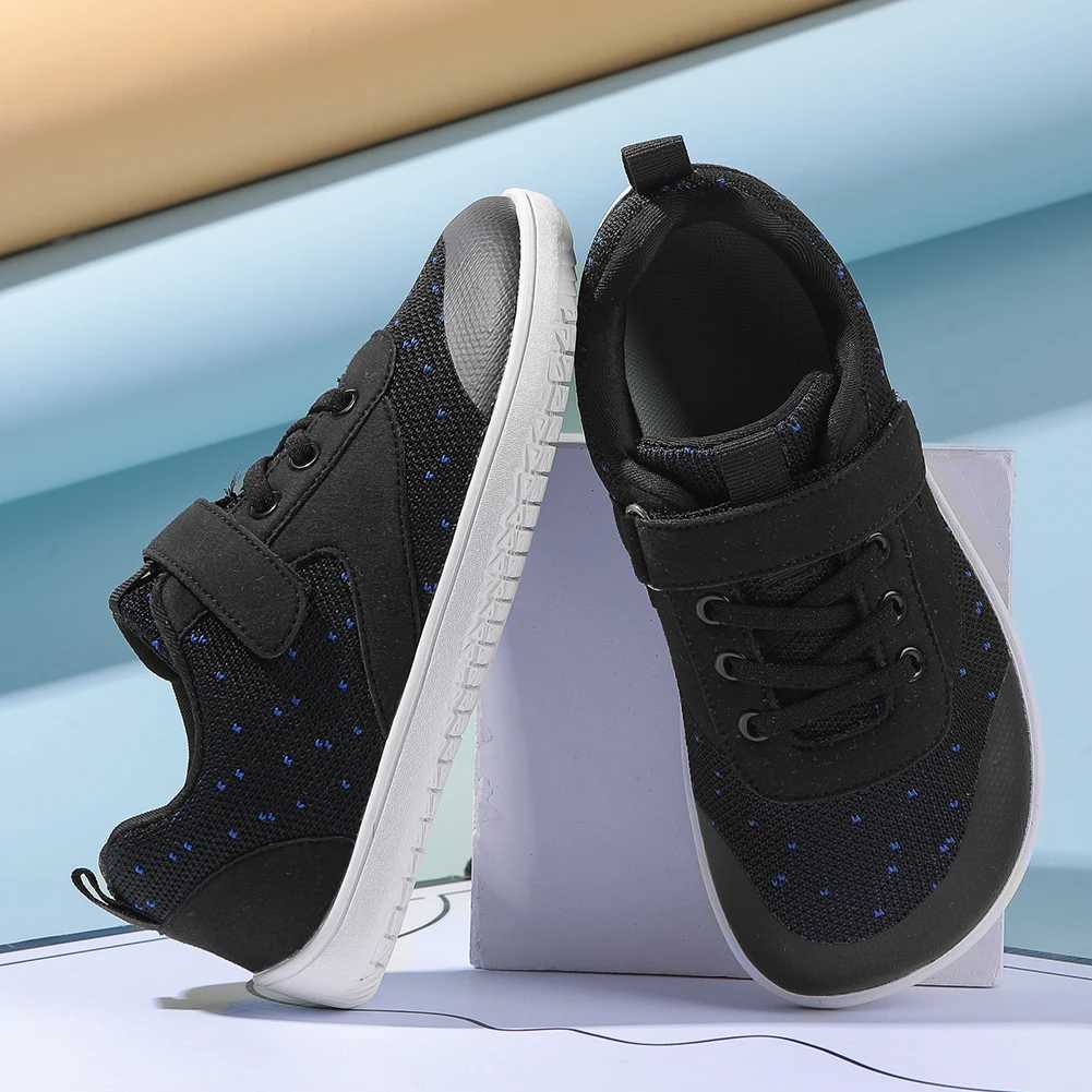 Kids Barefoot Shoes Lightweight Sports Shoes Breathable Wide Toe Minimum Sneakers Soft Knitting Girls Boys Casual Shoes Z250217