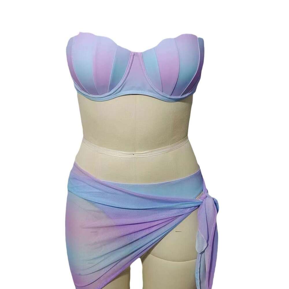 2025 Shell Hard Pack Beach Style Sexy Three Piece Set Swimsuit Thong Designer Swim Skimss Bikini Designer Swimwear One Piece Swimsuit New Arrival New 