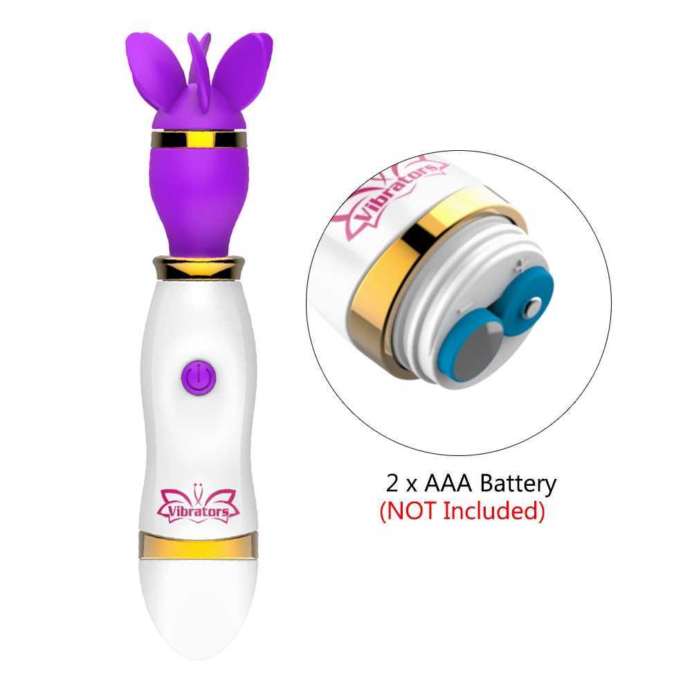 AV Stick 12 Speed Female Masturbator Nipple Clitoris Stimulator 360 Degree Rotation Tongue Licking Vibrator Sex Toys for WomanXJ250218