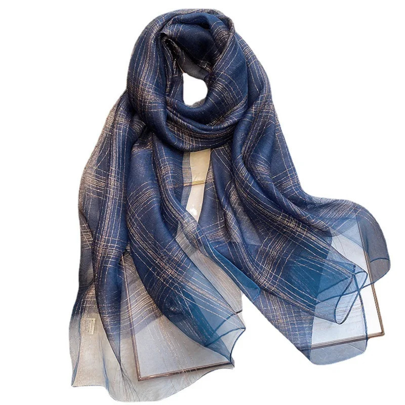 Spring Korean Style Breathable Lightweight Scarf Womens Fashion Temperament Long Shawl Keep Warm Temperament Silk Scarf 250213