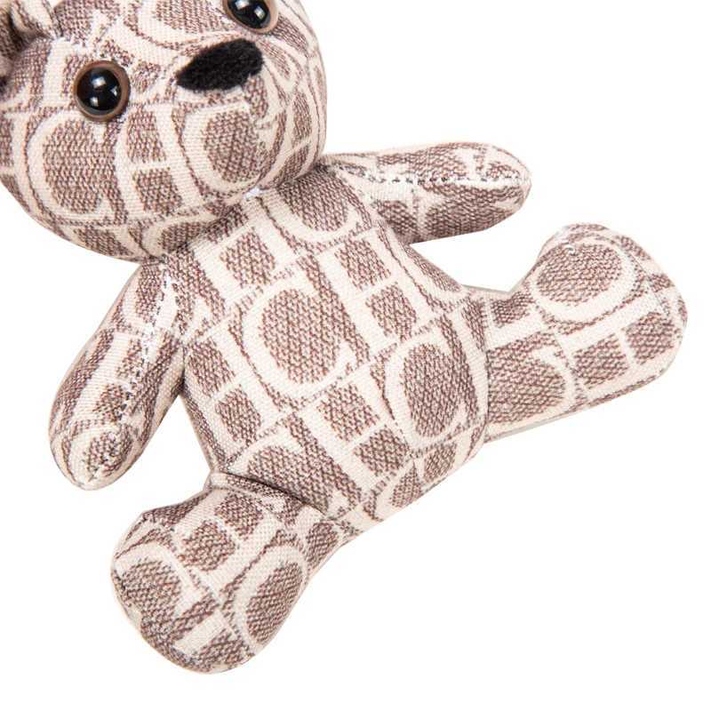 Keychains Lanyards Cute bear doll retro style luggage accessories fashionable classic pendant keychain H250217