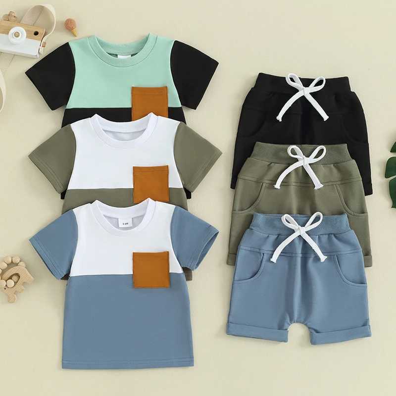 2023-12-27 Lioritine -3Y Toddler Baby Boy Summer Clothes Color Block Short Sleeve T-shirts Shorts Clothing Set W250218
