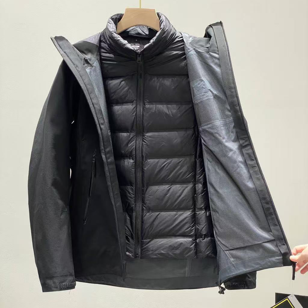 3 in 1 Down Jacket Removable Puffer Jacket Warm Windbreaker Skiwear Waterproof Puff Jackets Ski Windbreaker Beta LT Alpha SV