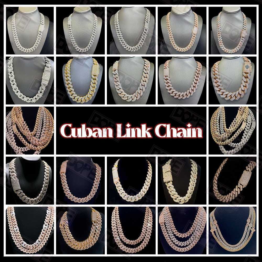 Hot Selling Hip Hop Vvs Moissanite Chain 16mm 925 Sterling Silver Iced Out Custom Cuban Link Chain