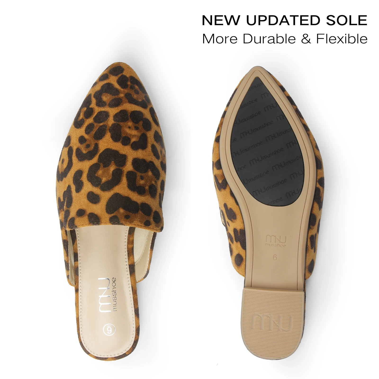 MUSSHOE Mules for Women Flats Comfortable Pointed Toe Women Mules 250217